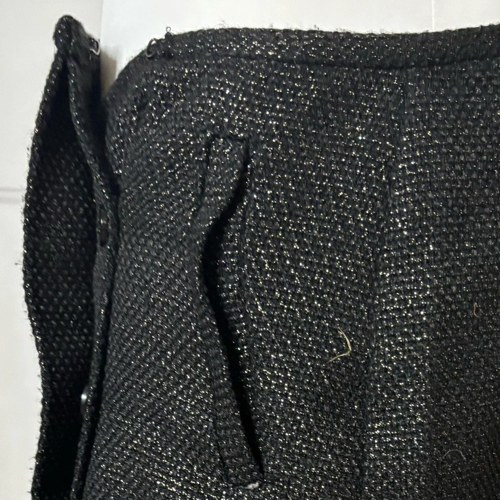 Banana Republic Factory | NWT sz 6 | Black/gold woven faux wrap Pencil Skirt